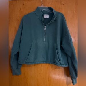 Abercrombie So Soft half zip in green!